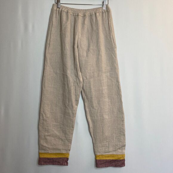 Handmade Natural Fabric Pants Pull On Elastic Waist Size Small - Picture 1 of 15